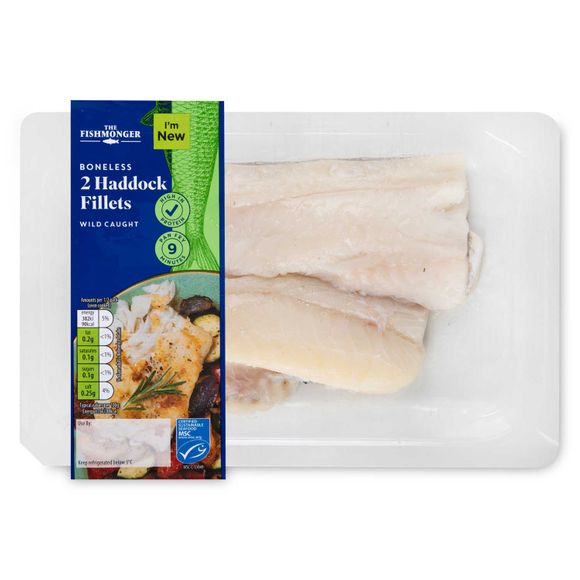 The Fishmonger Boneless Haddock Fillets 240g/2 Pack