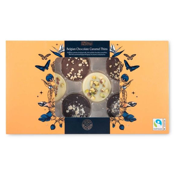 Specially Selected Belgian Chocolate Caramel Thins 75g