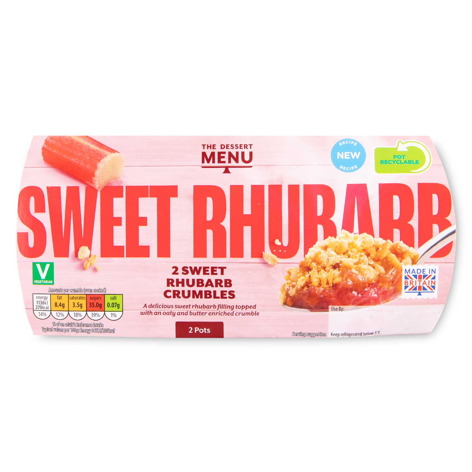 Dessert Menu Sweet Rhubarb Crumbles 270g/2 Pack