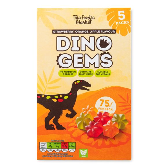 The Foodie Market Dino Gems Fruit Sweets 5x20g/5 Pack