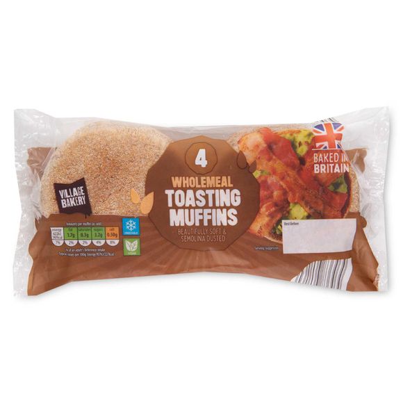 Village Bakery Wholemeal Toasting Muffins 260g/4 Pack