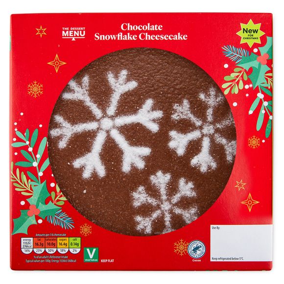 Dessert Menu Chocolate Snowflake Cheesecake 450g