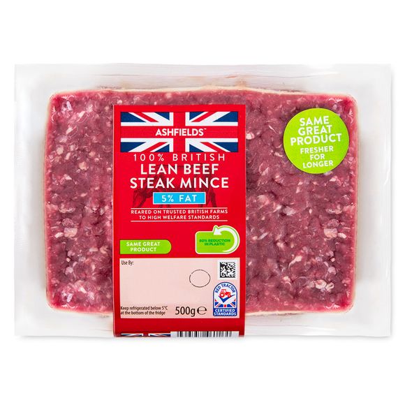 Ashfields 100% British Lean Beef Steak Mince 5% Fat 500g