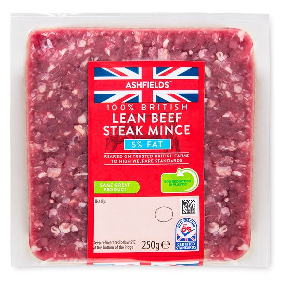 Ashfields 100% British Lean Beef Steak Mince 5% Fat 250g