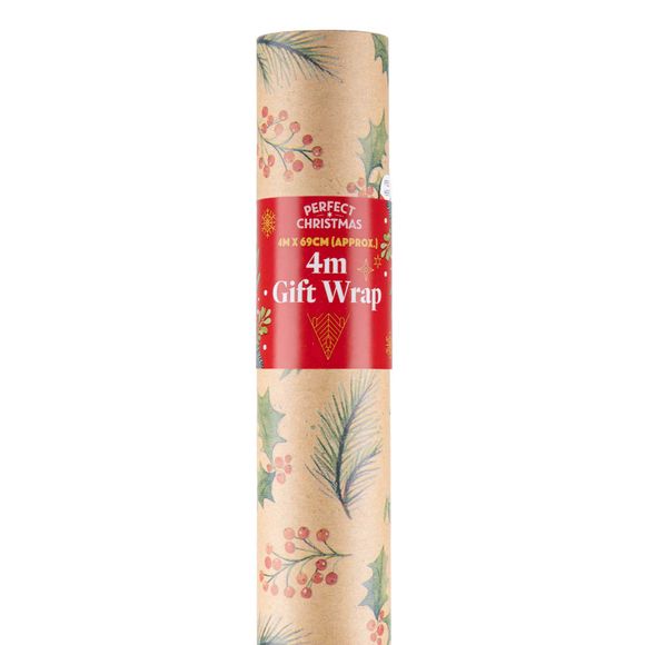 Perfect Christmas Sprigs Design Gift Wrap 4m