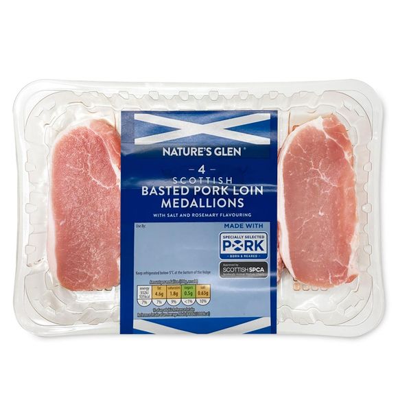 Nature's Glen Scottish Basted Pork Loin Medallions 400g/4 Pack