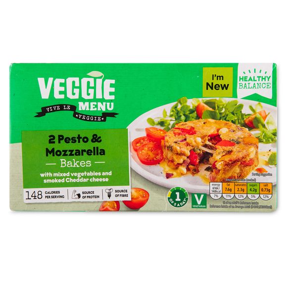 Veggie Menu Pesto & Mozzarella Bakes 220g/2 Pack