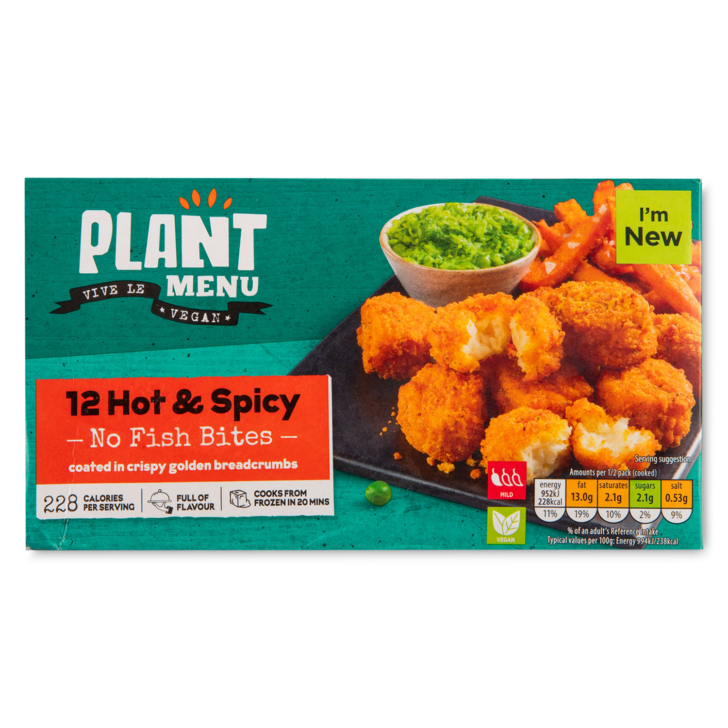 Plant Menu Hot & Spicy No Fish Bites 216g/12 Pack