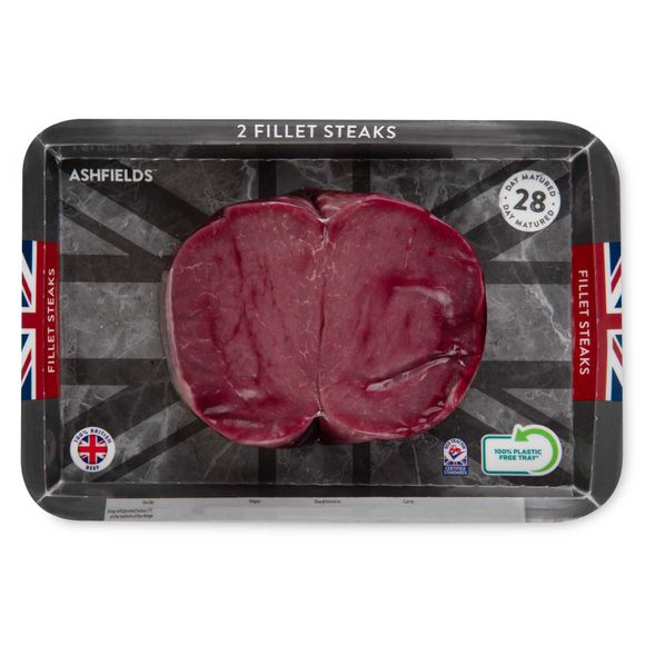 Ashfields 28 Day Matured British Fillet Steak 340g/2 Pack