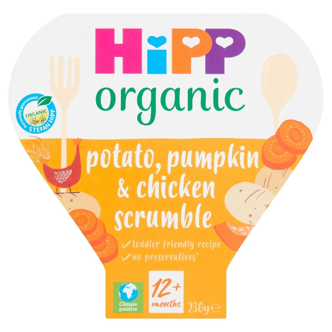 HiPP Organic Potato Pumpkin & Chicken Scrumble Toddler Tray Meal 12+ Months