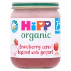 HiPP Organic Strawberry Cereal topped with Yogurt Jar, 7 mths+