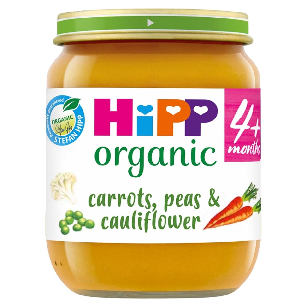 HiPP Organic Carrots, Peas & Cauliflower Baby Food Jar 4+months