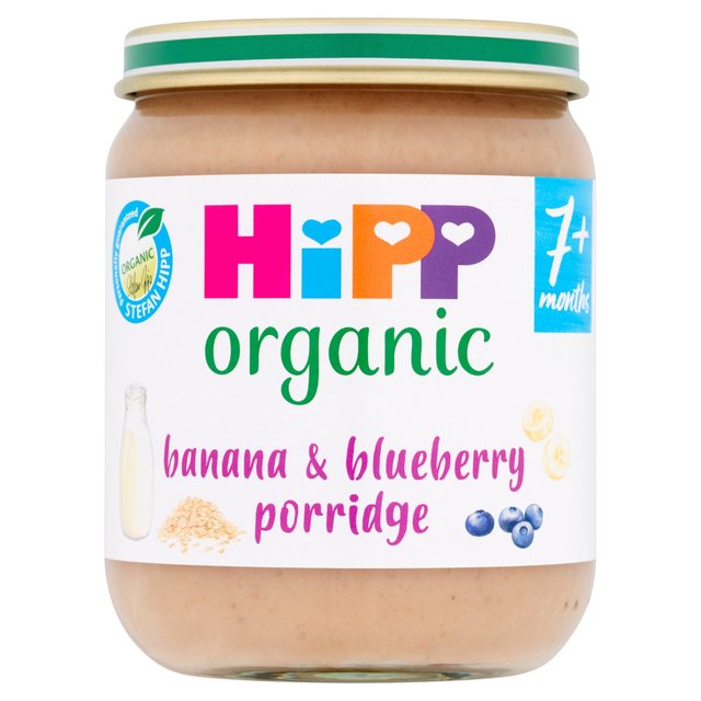 HiPP Organic Banana & Blueberry Porridge Baby Food Jar 7+ Months 