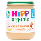 HiPP Organic Apple & Banana Crumble Baby Food Jar 7+ Months 160g