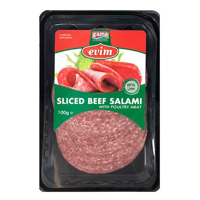 Evim Sliced Beef Salami With Turkey Meat  100g