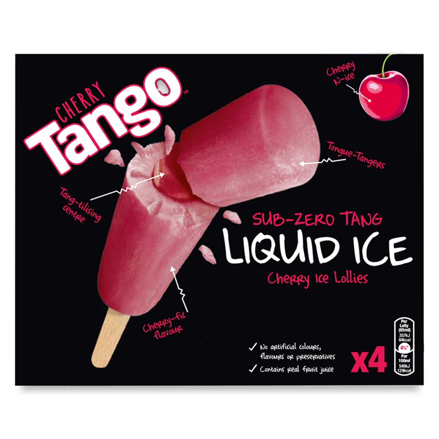 Tango Cherry Ice Lollies 4 x 65ml