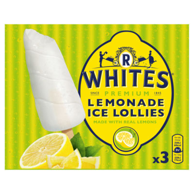 R Whites Premium Lemonade Ice Lollies 3 per pack