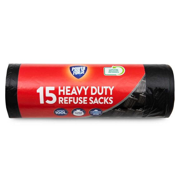 Powerforce Heavy Duty Refuse Sacks 15 Pack