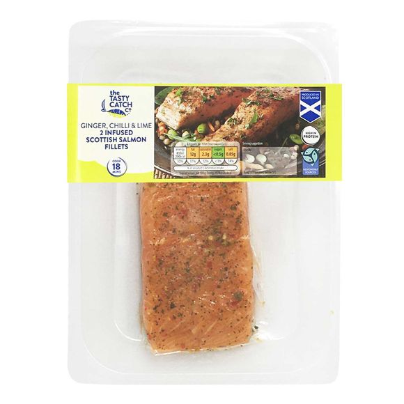 The Tasty Catch Co. Infused Scottish Salmon Fillets With A Chilli, Ginger & Lime Marinade 220g/2 Pack