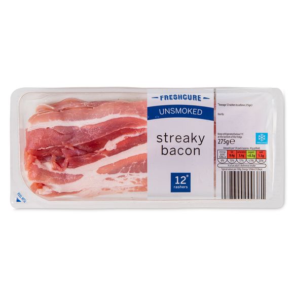 Everyday Essentials Unsmoked Streaky Bacon 275g