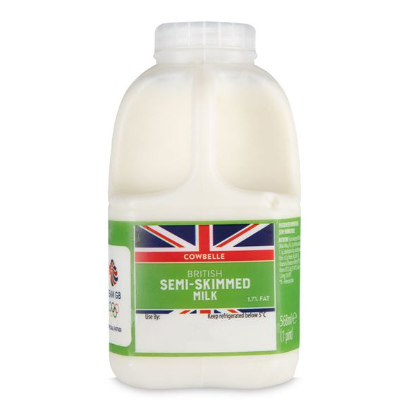 Cowbelle British Semi-skimmed Milk 1.7% Fat 1 Pint