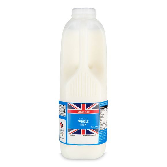 Cowbelle British Whole Milk 3.6% Fat 2 Pints - HelloSupermarket