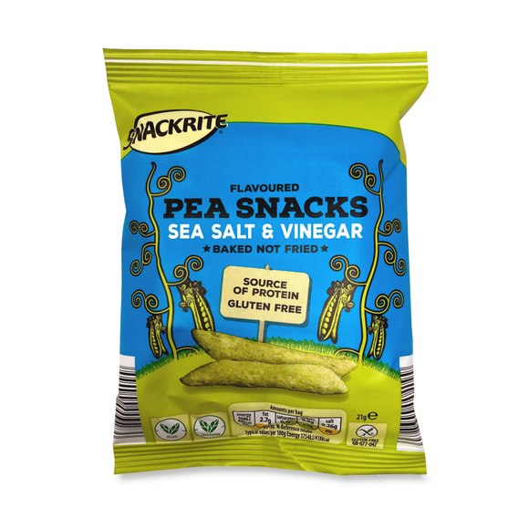 Snackrite Flavoured Pea Snacks Sea Salt & Vinegar 21g