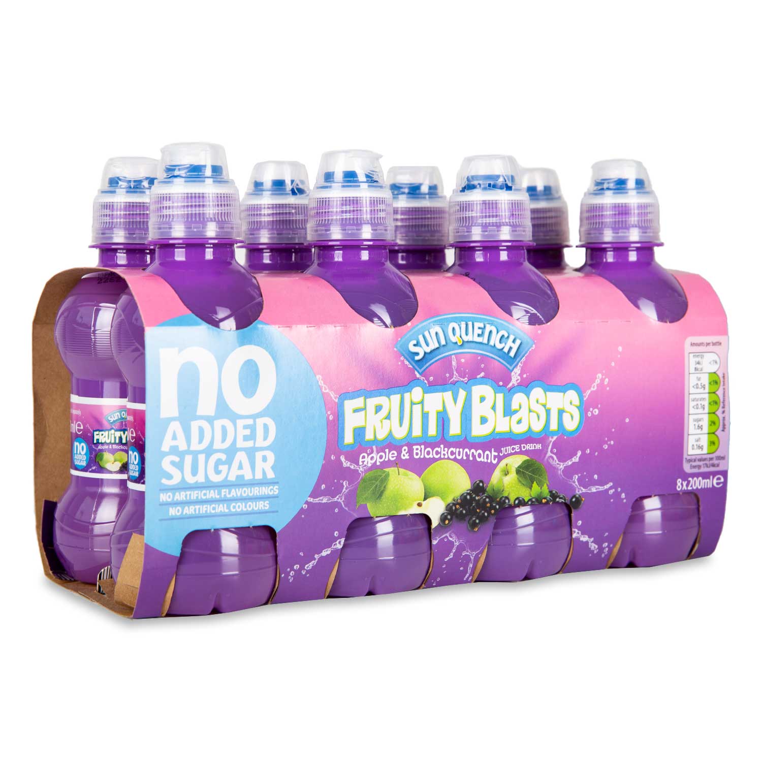 Sun Quench Fruity Blasts Apple & Blackcurrant Juice Drink 8x200ml