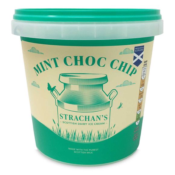 Strachan's Scottish Dairy Mint Choc Chip Ice Cream 1l