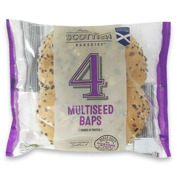 Authentic Scottish Bakeries Multiseed Baps 4 Pack