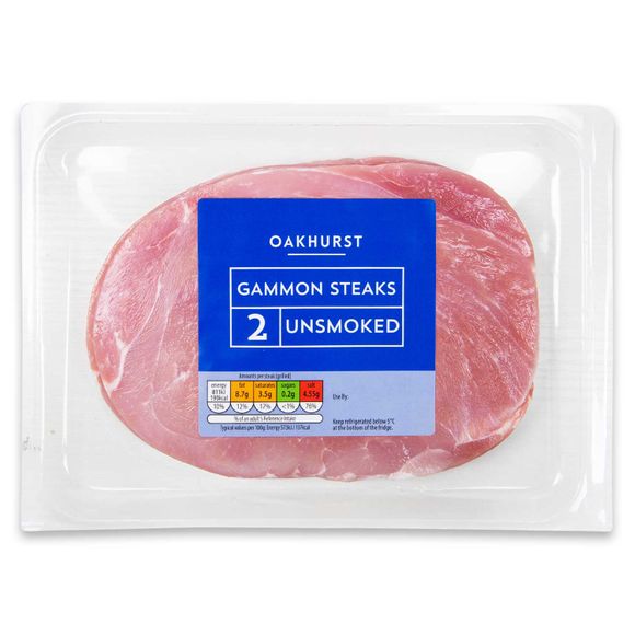 Oakhurst Unsmoked Gammon Steaks 450g