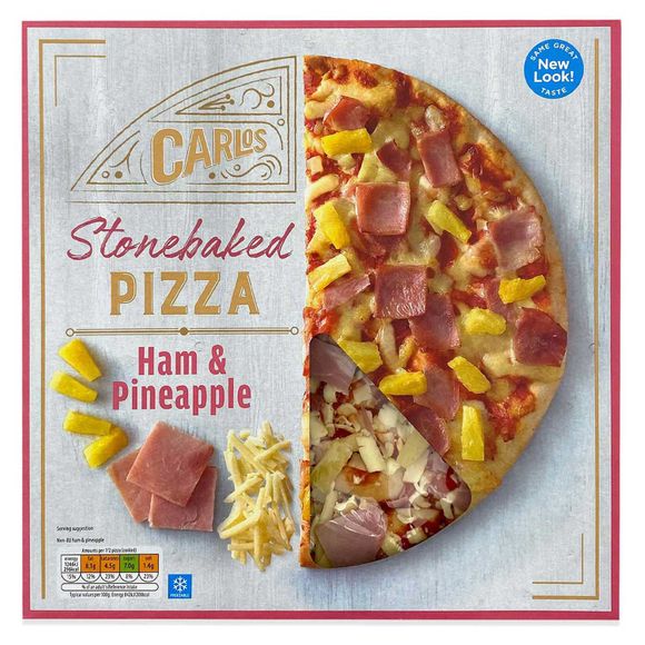 Carlos Stonebaked Thin & Crispy Ham & Pineapple Pizza 330g