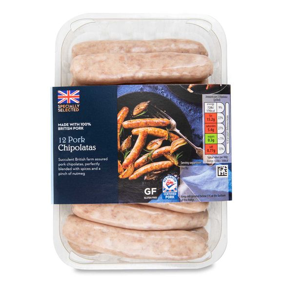 Specially Selected Pork Chipolatas 375g/12 Pack