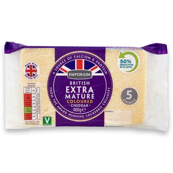 Emporium British Extra Mature Coloured Cheddar 400g