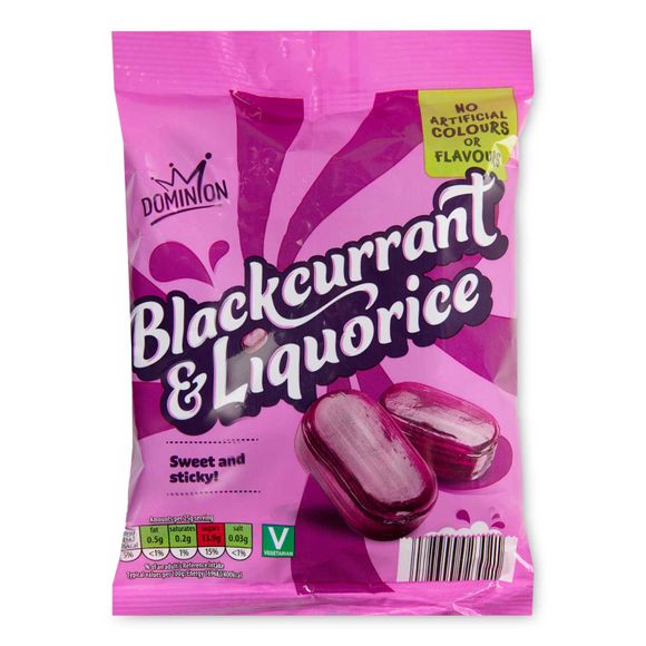 Dominion Blackcurrant & Liquorice Sweets 200g