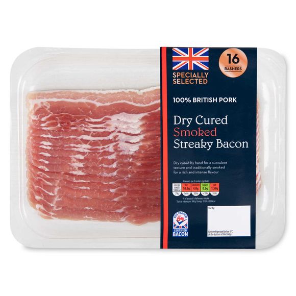 Specially Selected Dry Cured Smoked Streaky Bacon 240g