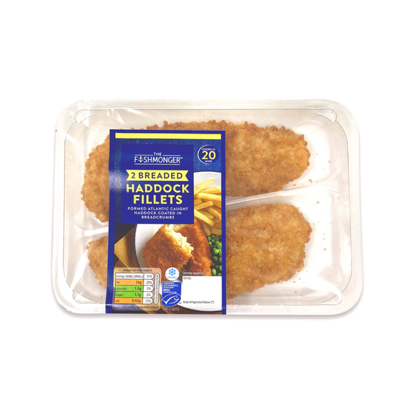 The Fishmonger 2 Breaded Haddock Fillets 300g