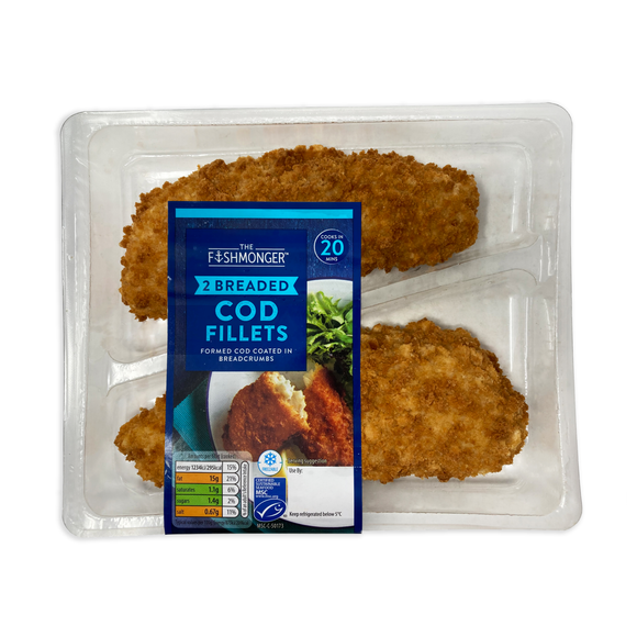 The Fishmonger 2 Breaded Cod Fillets 300g