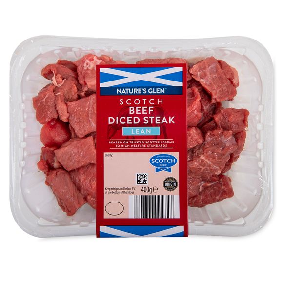 Nature's Glen Scotch Lean Diced Steak 400g