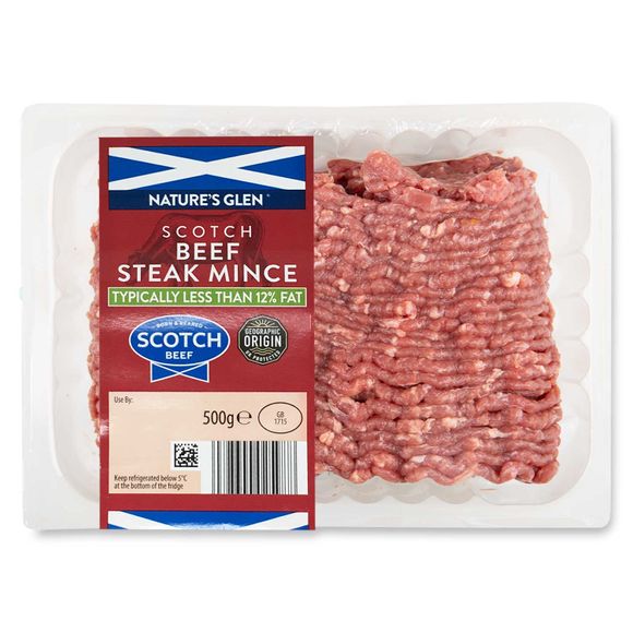 Nature's Glen Scotch 12% Fat Beef Steak Mince 500g