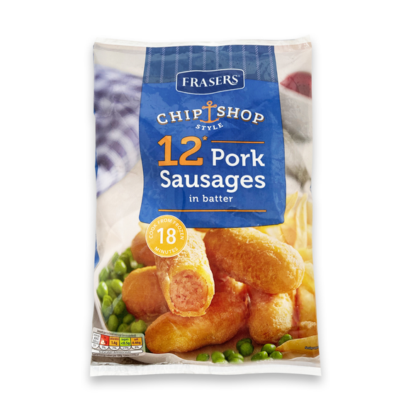 Frasers Pork Sausages In Batter 460g/12 Pack