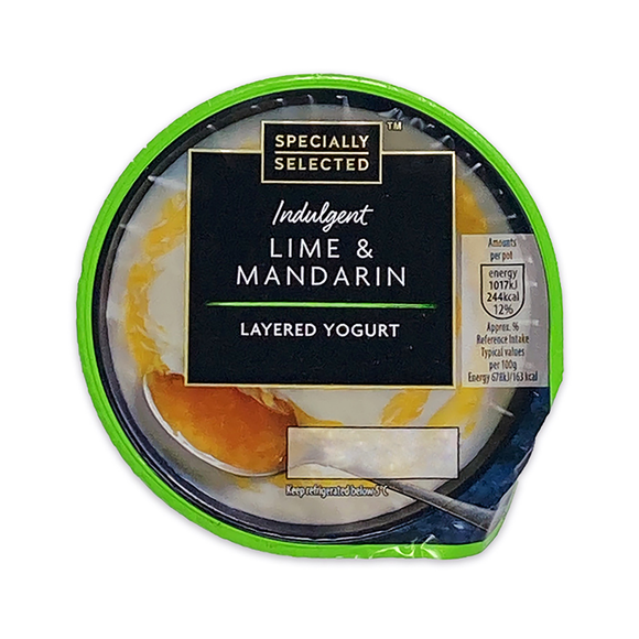 Specially Selected Indulgent Lime & Mandarin Layered Yogurt 150g