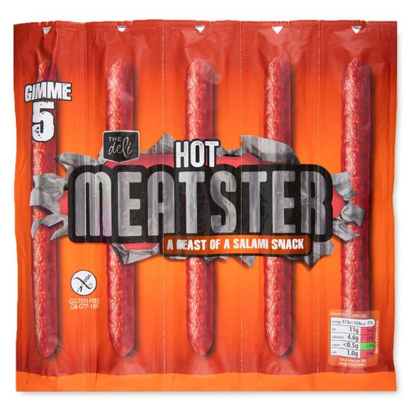 Eat & Go Hot Meatster Salami Snack 5x25g