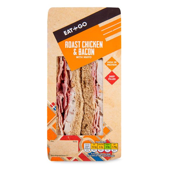 Eat & Go Roast Chicken & Bacon Sandwich 194g