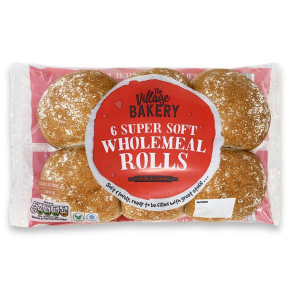 Village Bakery 6 Super Soft Wholemeal Rolls 378g