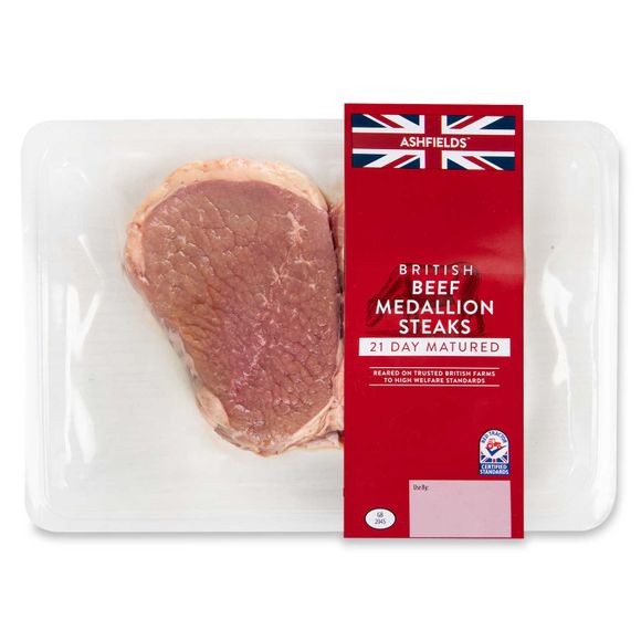 Ashfields British 21 Day Matured Beef Medallion Steaks 340g