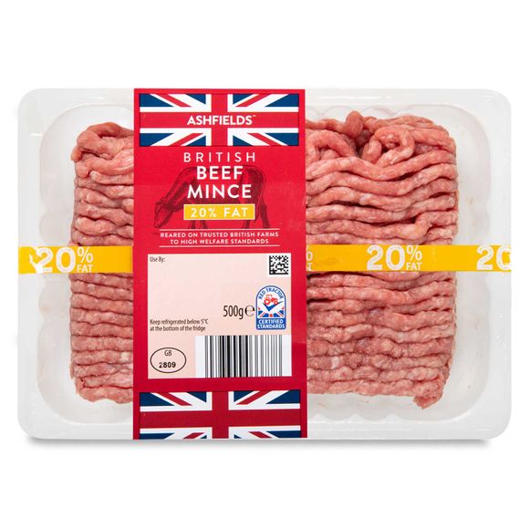 Ashfields 20% Fat Beef Mince 500g