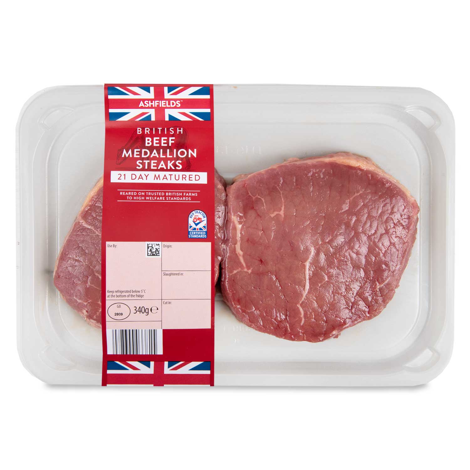 Ashfields 21 Day Matured Beef Medallion Steaks 340g