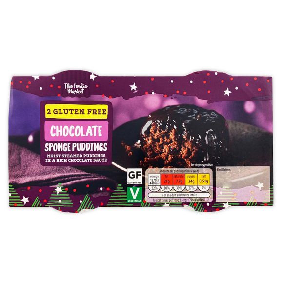 Free From Gluten Free Chocolate Sponge Puddings 220g/2 Pack