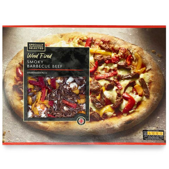 Specially Selected Wood Fired Smoky Barbecue Beef Sourdough Pizza 465g